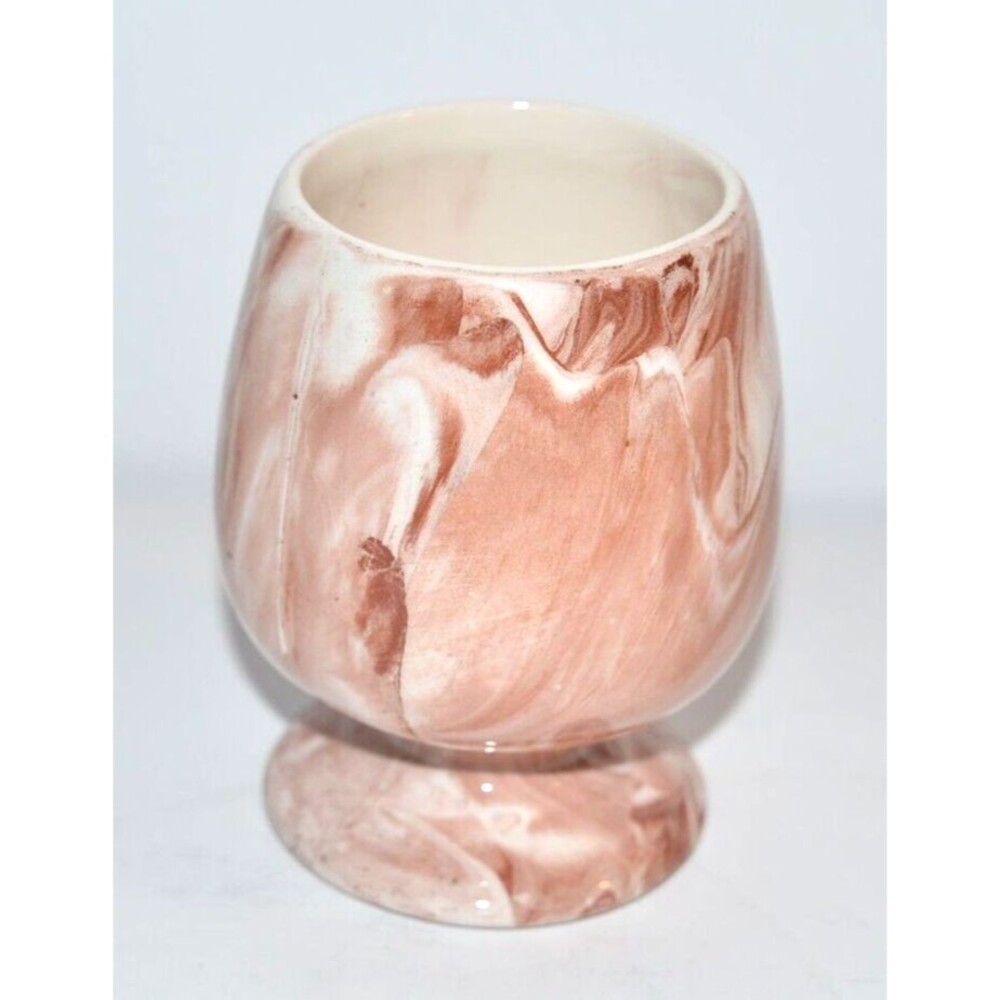 Montana clay Art Pottery‎ Goblet Cup Pink Swirl Ella Arthur Vtg